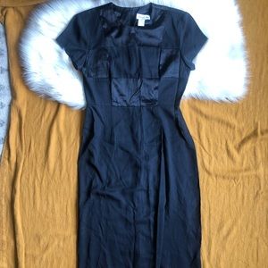 1980's SATIN CHECK MIDI DRESS